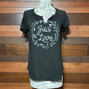 h.i.p. Black 'Just Love' Short Sleeve Tee